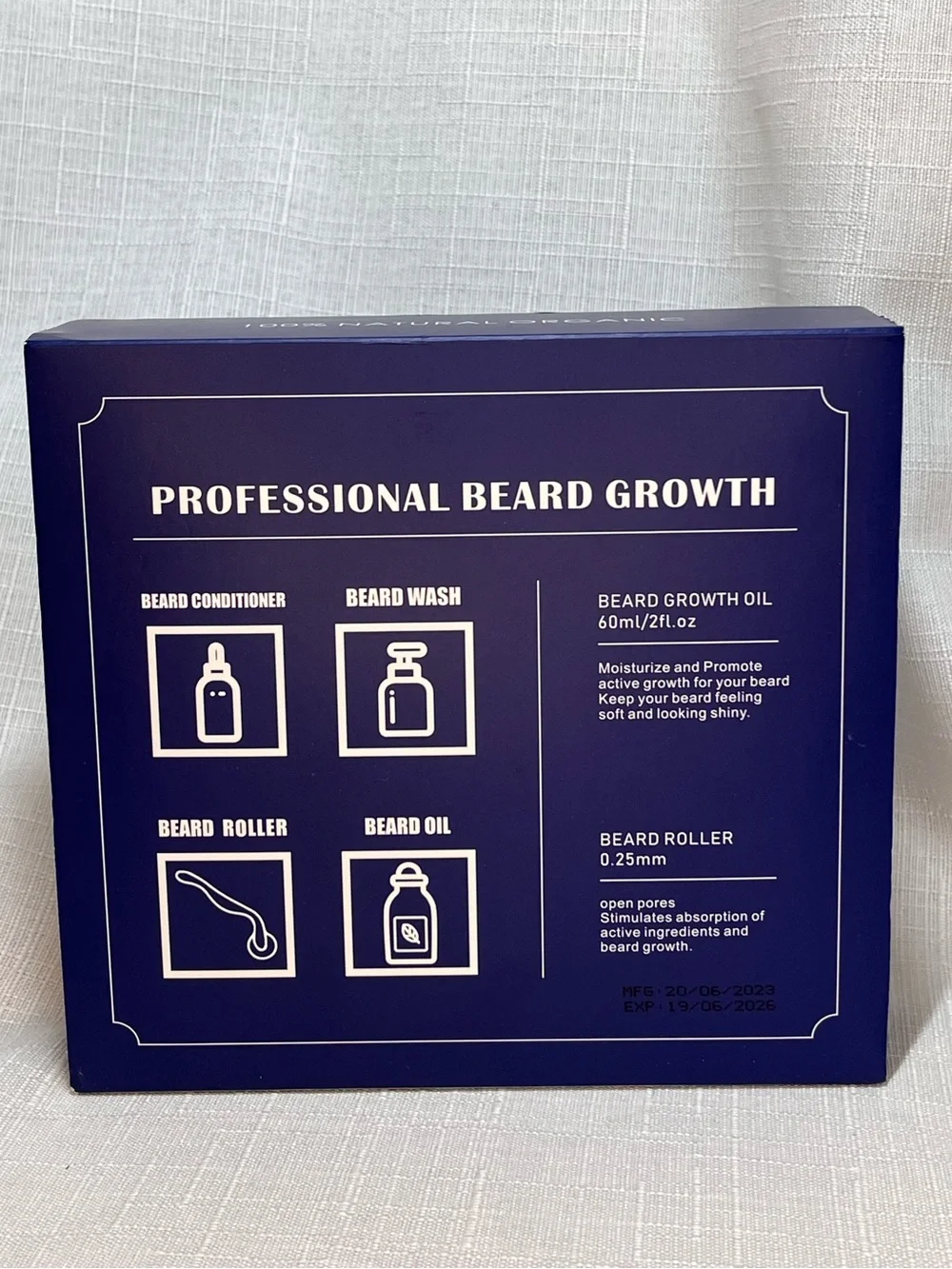 Maple Flora Professional Beard Growth Kit Oil Wash Conditioner Derma Roller NEW